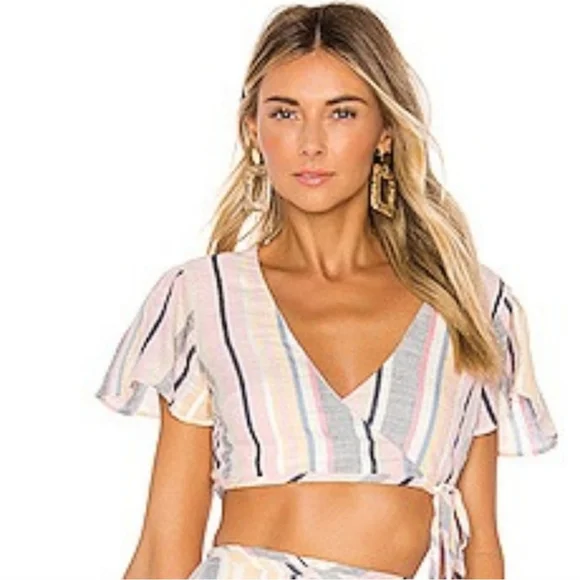 NWT MAJORELLE Lydia Wrap Top in Pink Strap, Size Large - Picture 3 of 7